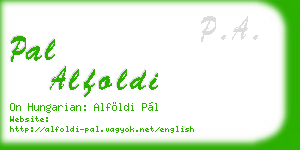 pal alfoldi business card