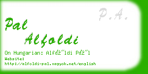 pal alfoldi business card